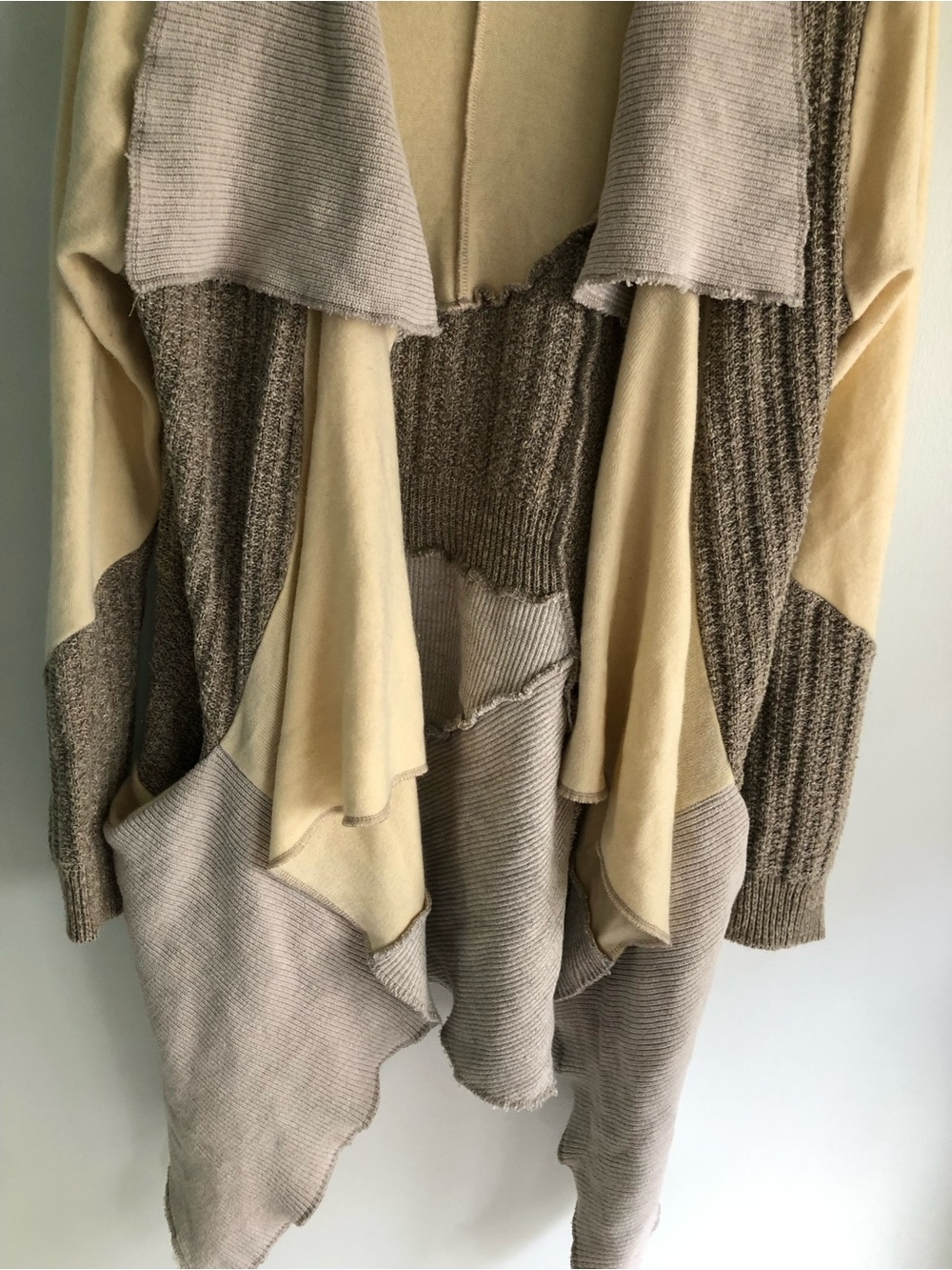 Reworked Whimsical Patchwork Handmade Upcycled Cardigan Sweater Hippie Boho - Picture 7 of 11